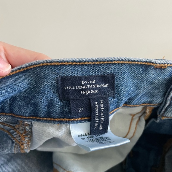 Veronica Beard Dylan Full Length Straight High Rise Light Blue Jeans - Picture 5 of 6